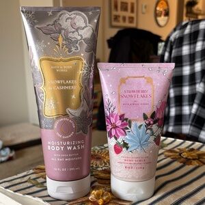 Snowflakes & Cashmere and Strawberry Snowflakes Bath & Body Works Set